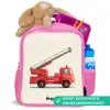 Brandweerwagen - Getekend - Rood Kinderrugzak - Roze middel -inhoud_NL