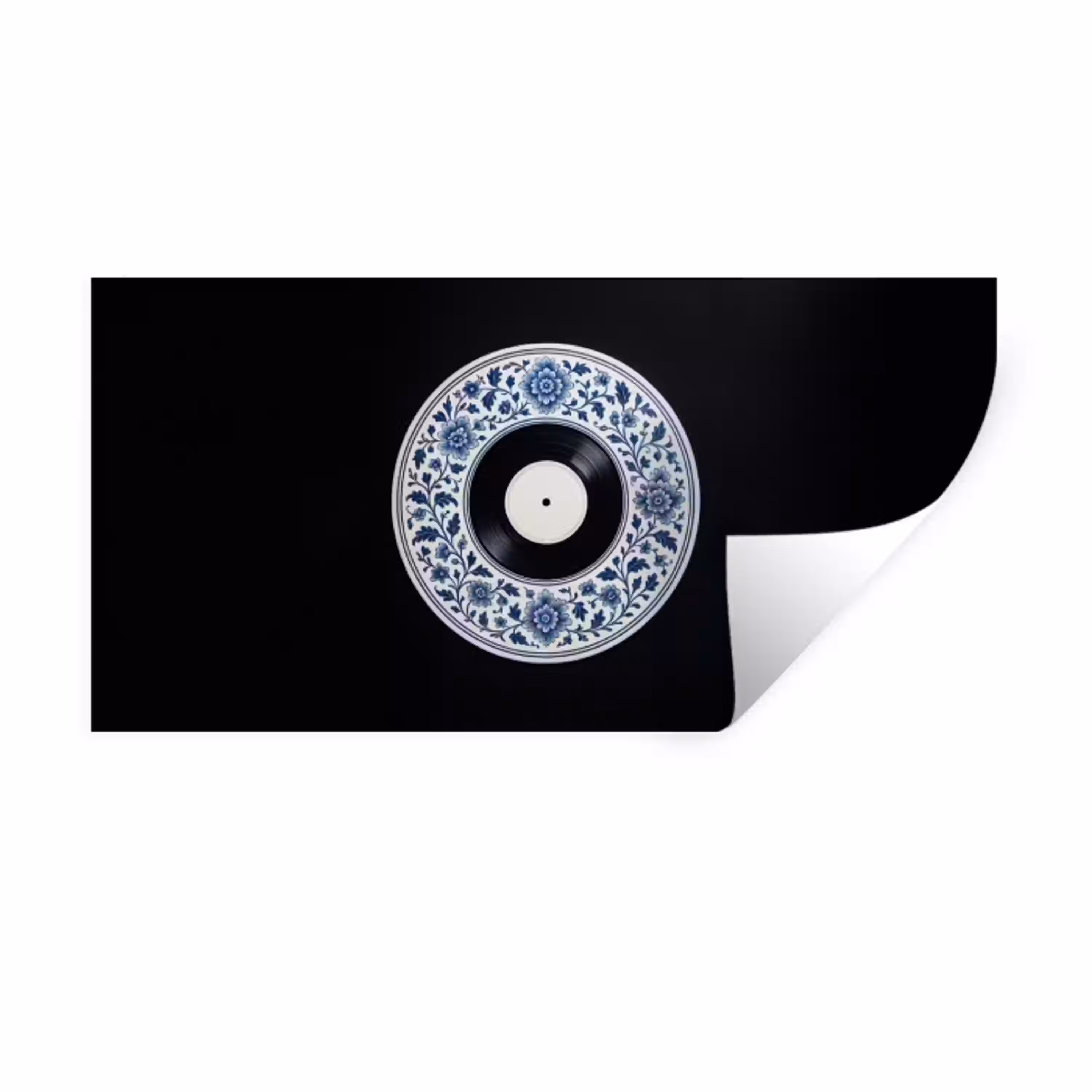Vinyl - LP - Delfts Blauw - Muziek Muursticker klein -3d
