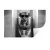 Stier - Telefoon - Toilet - Zwart - Wit Muursticker klein -3d