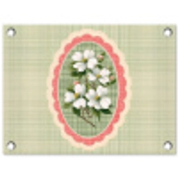 Bloemen - Illustratie - Geruit - Groen tuinposter los doek klein -3d