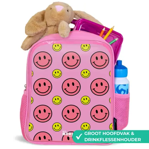 All smiles roze Kinderrugzak - Roze middel -inhoud_NL