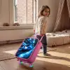 Supersnelle trein in neonblauwe tunnel Kinderkoffer - Roze klein -sfeer1