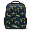 Dinos - Bliksem - Dieren - Blauw Rugzak - Zwart middel -3d