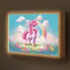 Unicorn - Meisjes - Bloemen - Regenboog - Eenhoorn Light Box met batterij (Wandlamp kind) middel -z3d_website