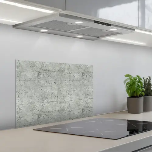 Grijs - Muur - Poriën keuken achterwand spatscherm klein 900 -3d_schuin