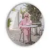 Ochtendjas - Krulspelden - Roze Akoestische PET Vilt - Rond klein -3d