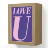 Love - Blauw - Valentijn Light Box met kabel (Wandlamp) klein -3d
