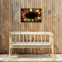 Groente - Graffiti - Kleurrijk - Koken - Abstract Tuinposter op houten frame 2 cm dik klein -sfeer4