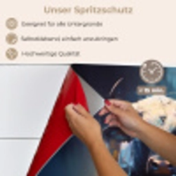 Stier - Zwart - Abstract - Horens keuken achterwand spatscherm klein -spatscherm_DE