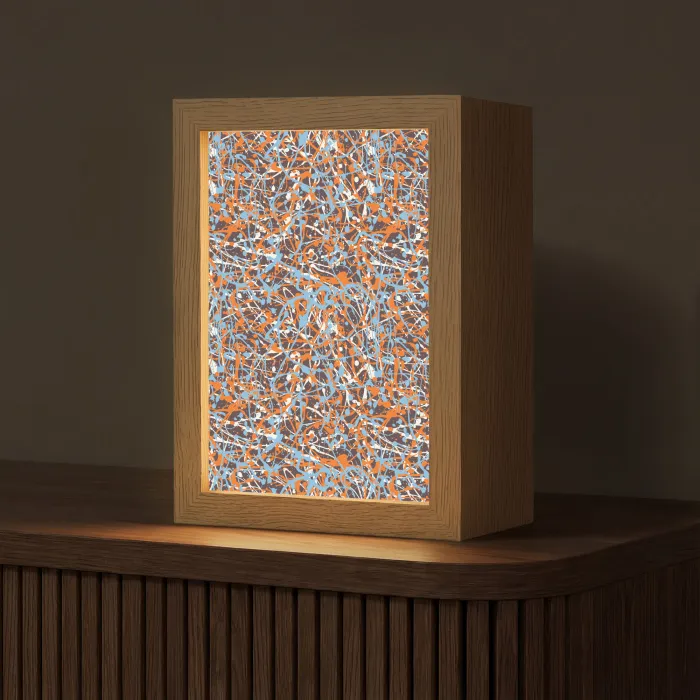 Blauw - Waterverf - Chaos Light Box met kabel (Tafellamp) klein 925 -z3d_website