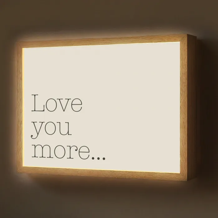 Minimalistisch - Love - Beige Light Box met batterij (Wandlamp) middel -z3d_website