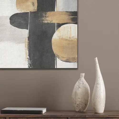 Vormen - Penseelstreken - Abstract - Goud PET vilt klein -sfeer6_closeup