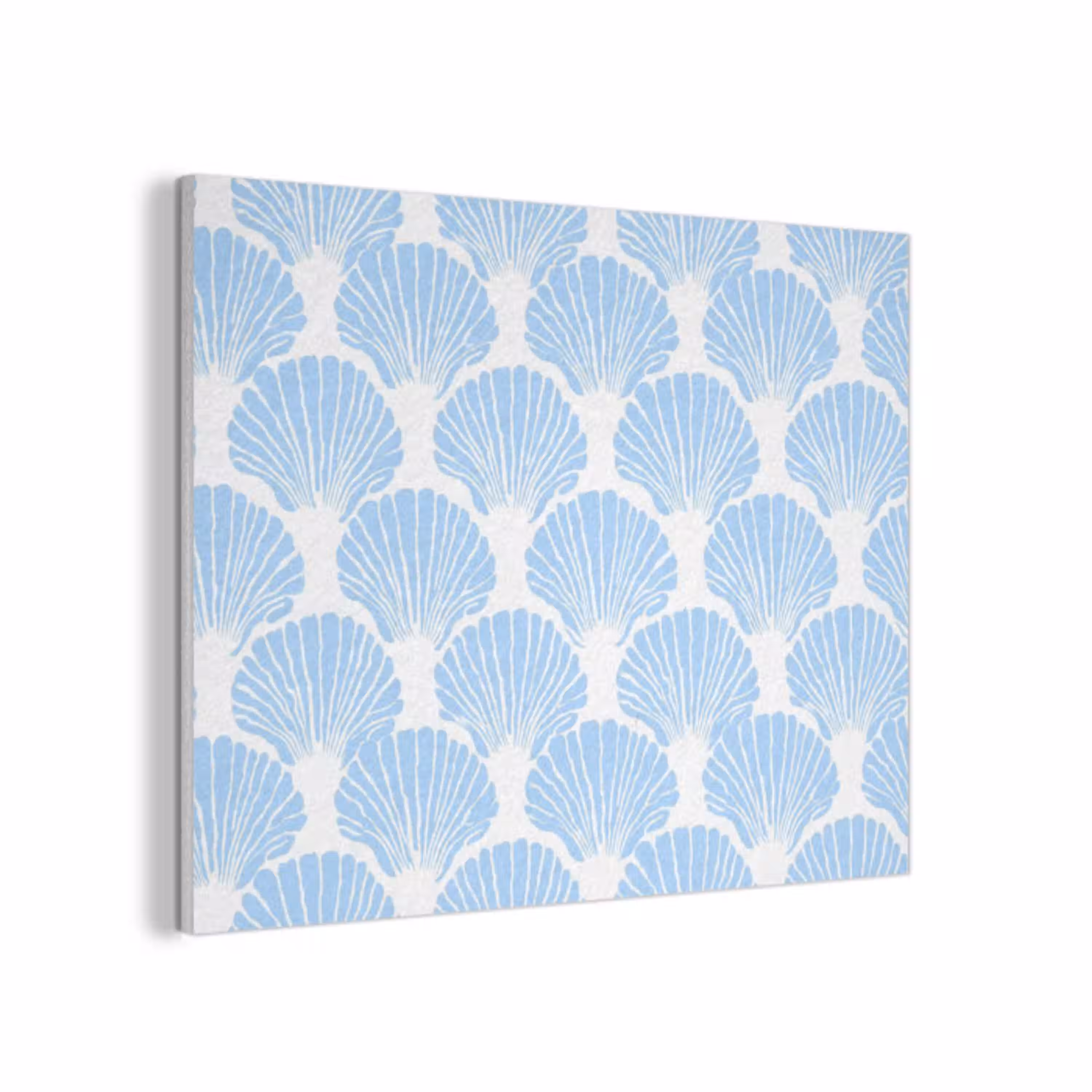 Blauw - Wit - Schelpen - Grafisch - Structuur PET vilt klein 837 -3d