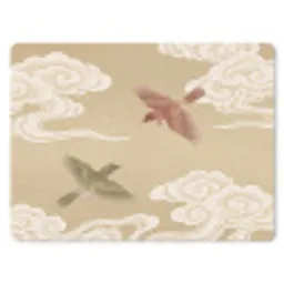 Vogels - Vliegen - Beige muismat rubber klein -3d