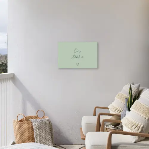 Ons Stekkie met Hart Tuinposter op houten frame 2 cm dik klein -sfeer1