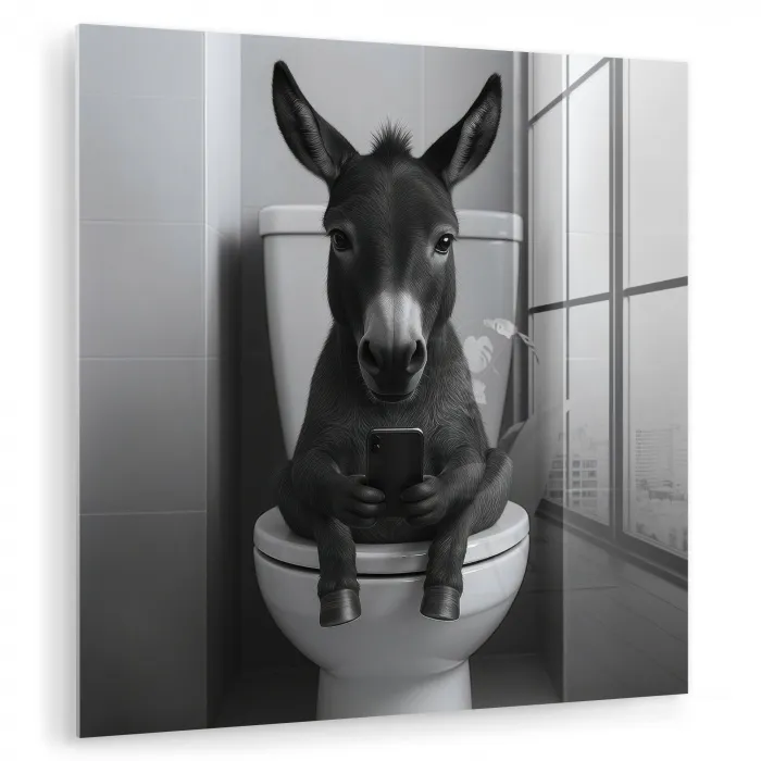 Ezel - Telefoon - Toilet - Zwart - Wit plexiglas 5mm klein -zzzproduct_nieuw
