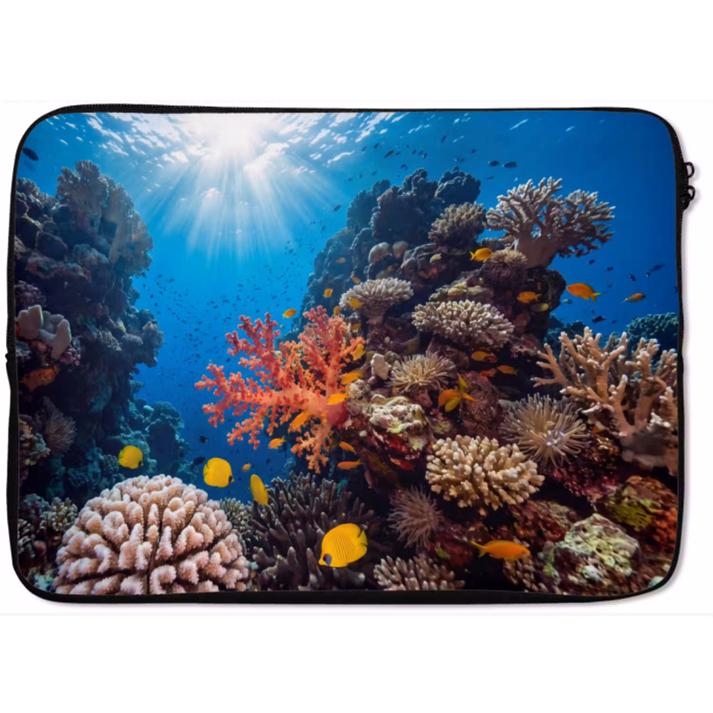 Zee - Koraalrif - Natuur - Levendig - Blauw laptophoes neopreen klein -zkaufland3dotto