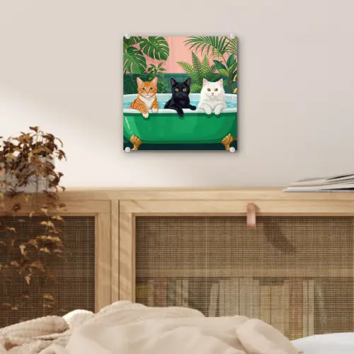 Badkamer - Kattenparade - Kleurrijk plexiglas 5mm klein -sfeer4