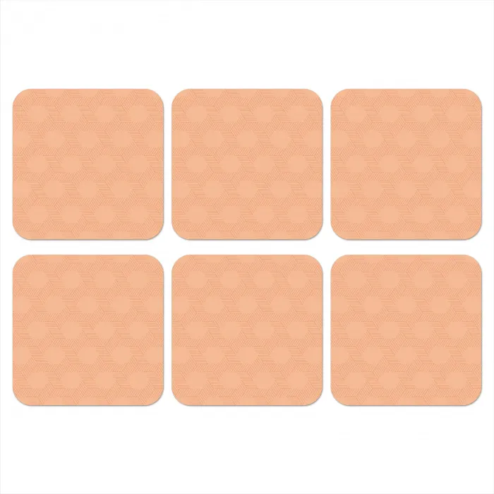 Patroon - Oranje - Lijnen onderzetter kurk middel 366 -3d