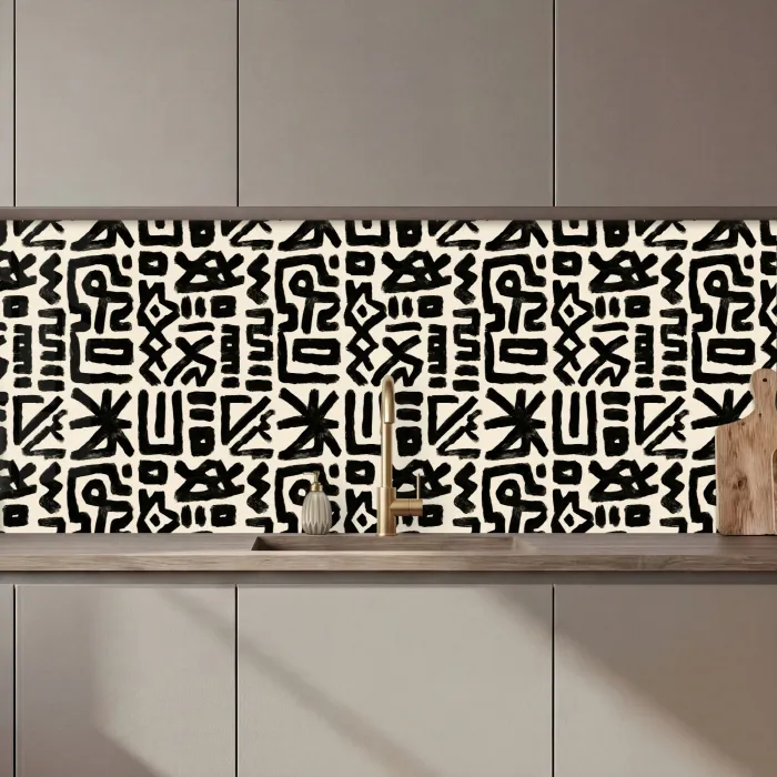 Geometrisch - Figuren - Zwart keuken achterwand 2 middel 871 zz_3dshopping