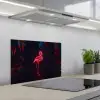 Flamingo - Roze - Neon - Licht keuken achterwand spatscherm klein -3d_schuin