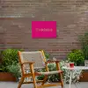 Toedeloe - Groen - Roze Tuinposter op houten frame 2 cm dik klein -sfeer3