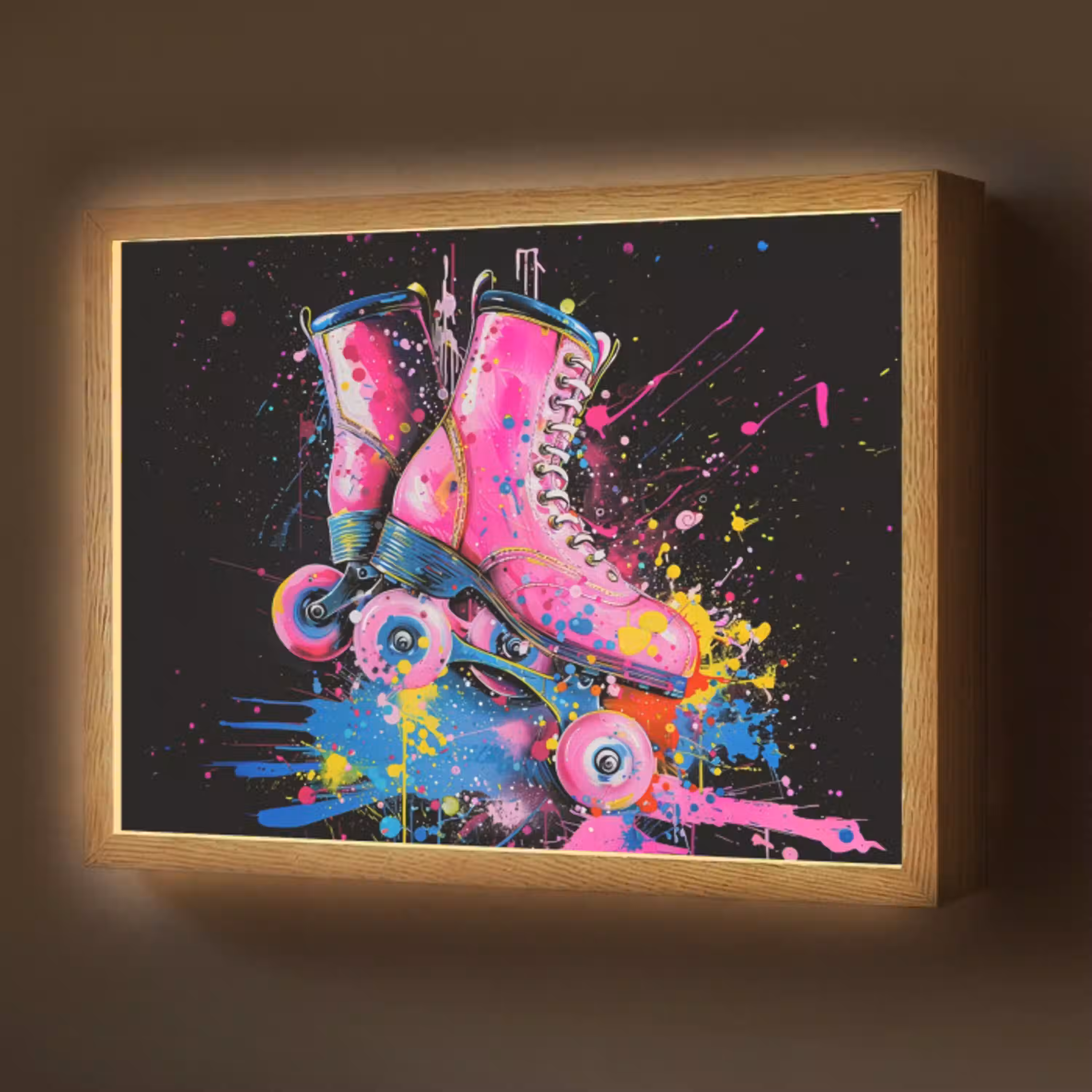 Graffiti - Sport - Rolschaatsen - Skating Light Box met batterij (Wandlamp) middel -z3d_website