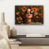 Vrouwen - Bloemen - Modern - Bril - Abstract canvas 2cm klein -sfeer6
