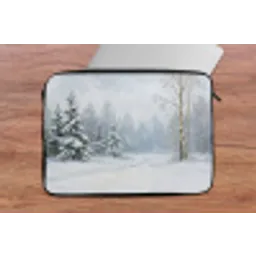 Bospad - Dennen - Sneeuw - Winter - Rustgevend laptophoes neopreen klein -tafel