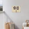 Bladeren - Gestreept - Stengel - Beige tuinposter los doek klein -sfeer8