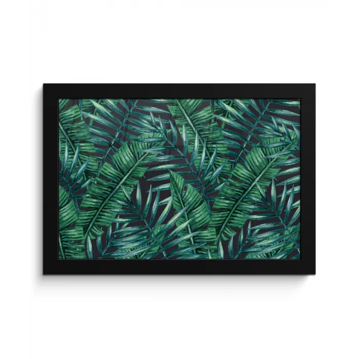 Bladeren - Tropisch - Jungle -  Natuur fotolijst zwart zonder passe partout klein -3d