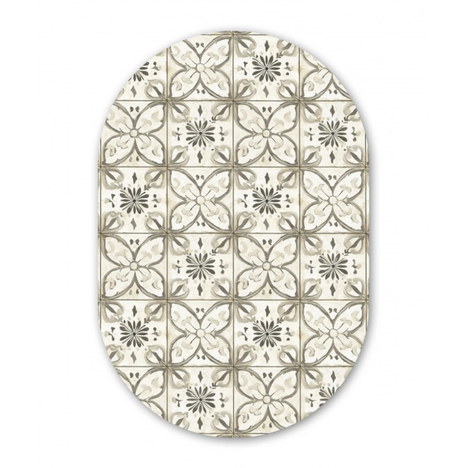 Antiek - Tegel - Beige Wandcirkel Ovaal Forex klein 630 -3d