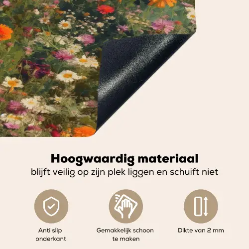 Bloemenveld - Kleuren - Verf Inductie beschemer met haakjes klein 777 -ky-onderkant-nl