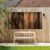 Hout - Rustiek - Donkere Planken Tuinposter op houten frame 2 cm dik xxl -sfeer4