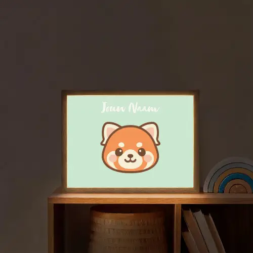 Panda - Groen - Cartoon Light Box met batterij (Wandlamp kind) middel -sfeer1_kind