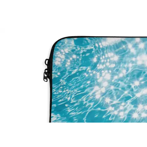 Badeend - Dobberen - Blauw laptophoes neopreen klein -detail