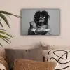 Vrouw - Pasta - Zwart - Wit canvas 2cm klein -sfeer1