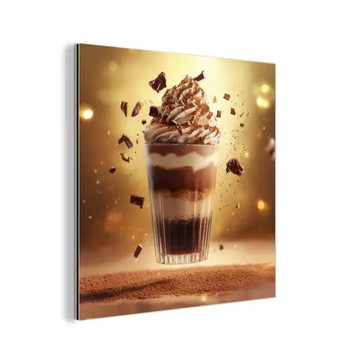Dessert - Chocolade - Zoet - Eten aluminium wit klein -3d