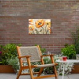 Klaprozen - Oranje - Mozaïek - Bladeren Tuinposter op houten frame 2 cm dik klein -sfeer3