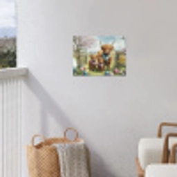 Schotsehooglanders - Paaseieren - Lente tuinposter los doek klein -sfeer8
