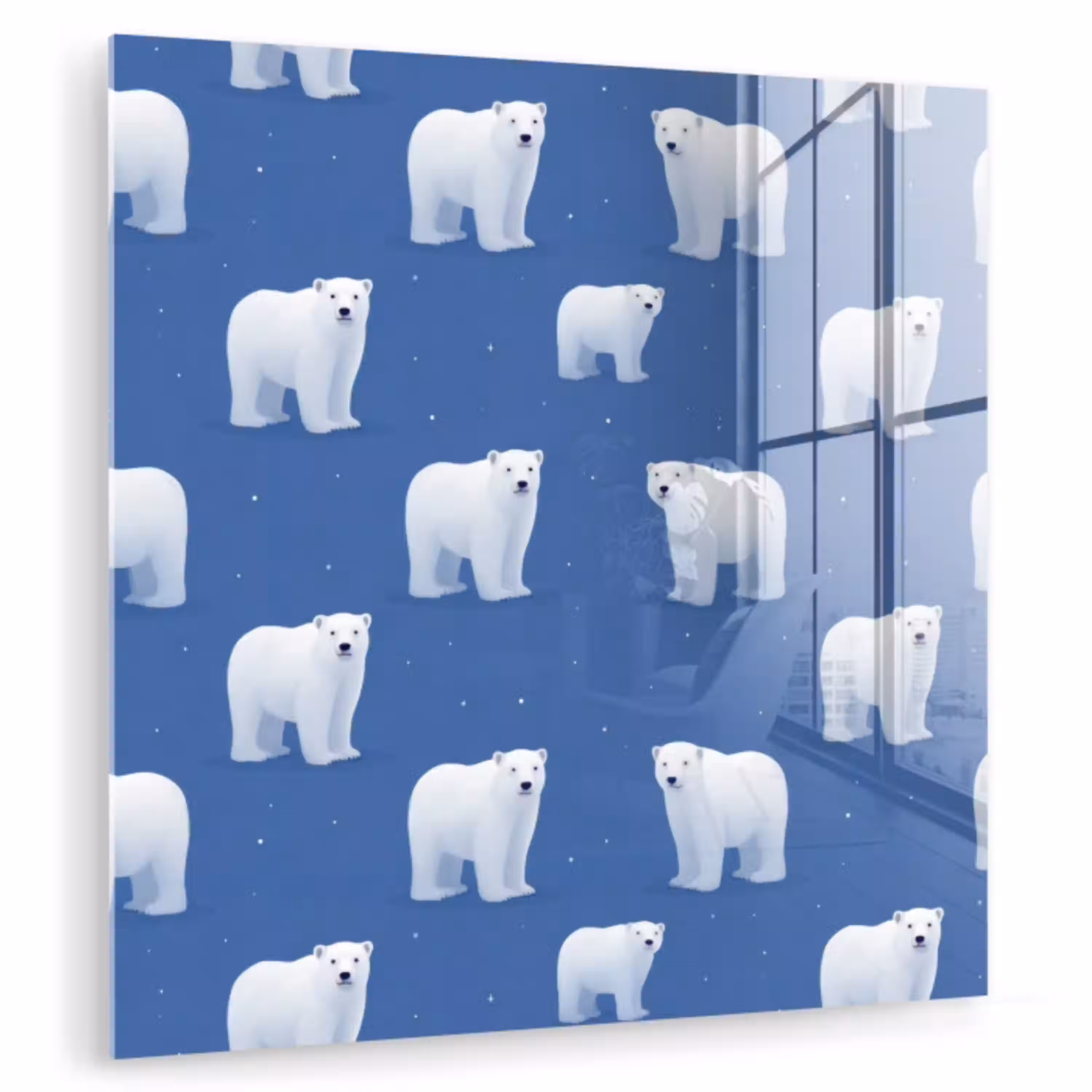 IJsbeer - Patroon - Blauw plexiglas 5mm klein 11 -zzzproduct_nieuw