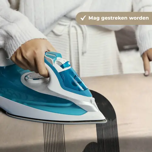 Grafisch gebogen motief - Beige Wandkleed katoen klein -sfeer9