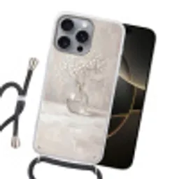Gipskruid - Vaas - Wit Hoesje iPhone 16 Pro Max met koord klein -sfeer1