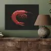 Garnaal - Rood - Dieren PET vilt klein -sfeer2