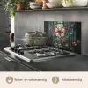 Vlinder - Roze - Bloemen - Bladeren keuken achterwand spatscherm klein -usp_NL