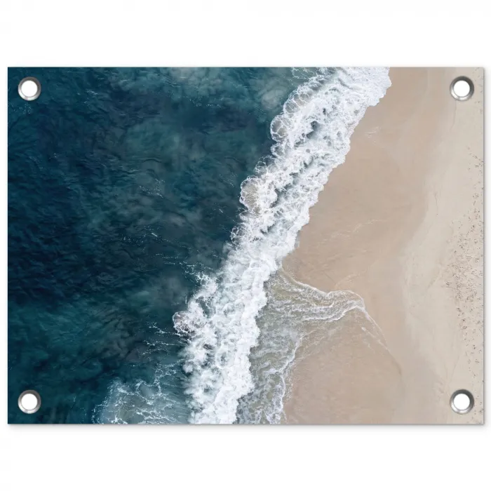 Strand - Zee - Golven tuinposter los doek klein -3d