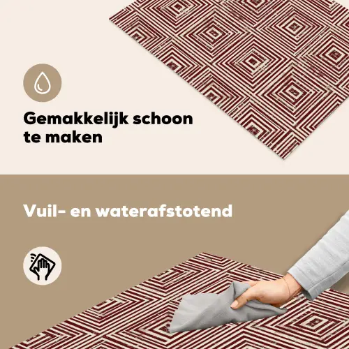 Geometrisch - Patroon - Rood Inductie beschemer met haakjes klein 777 -ky-schoon-nl