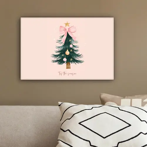 Christmas Season - Kerst - Kerstboom - Roze canvas 2cm klein -sfeer3