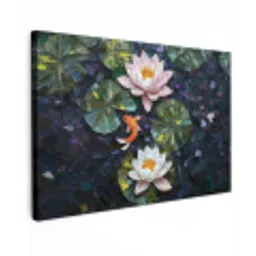 Glasstukjes - Leliebladeren - Vis - Oranje canvas 2cm klein -z3d