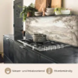 Rivierlandschap - Bergen - Natuur - Vintage - Beige keuken achterwand 2 middel -usp_DE